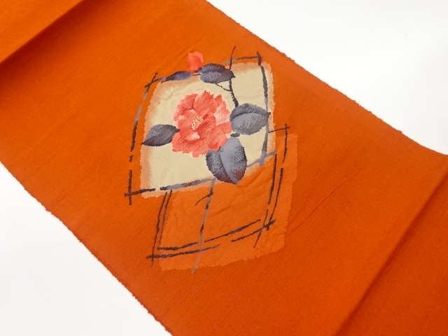 JAPANESE NAGOYA OBI / TSUMUGI / WOVEN ROSE